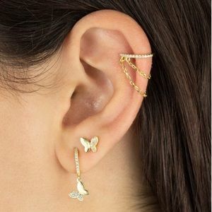 Adinas Jewels Pavé Butterfly Earring Combo Set